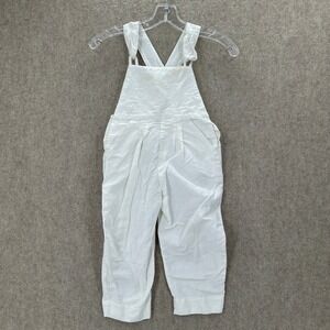 VTG‎ Paper White White Linen Blend Overalls Jumpsuit Baby Toddler Size 4T